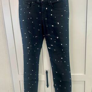 Rag & Bone Black and White Splatter Skinny Jeans New with ticket designer